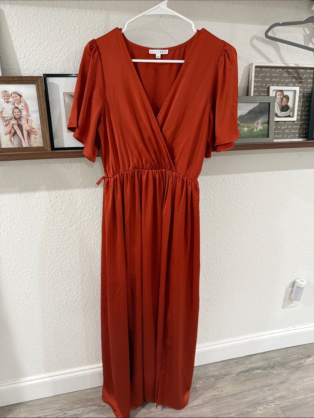 Rust Red Wrap Maxi Dress by Baltic born